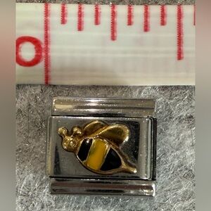 Zoppini Gold Enamel and Stainless Steal Bumble Bee Modular Italian Charm